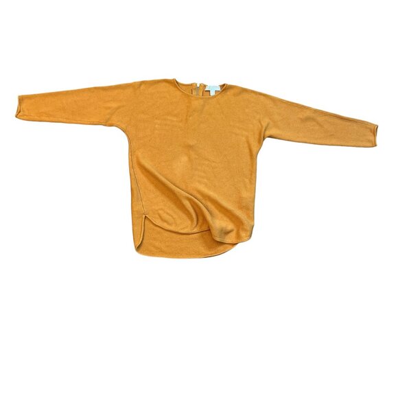 Michael Kors Mustard Yellow Knit Tunic Sweater 3/4 Sleeve Zipper Detail – Medium - Picture 6 of 16